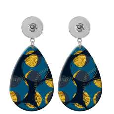 10 styles art Geometric pattern Acrylic Painted Water Drop earrings fit 20MM Snaps button jewelry wholesale