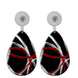 10 styles Red  geometric pattern  Acrylic Painted Water Drop earrings fit 20MM Snaps button jewelry wholesale