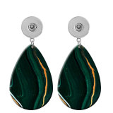 10 styles Green pattern  Acrylic Painted Water Drop earrings fit 20MM Snaps button jewelry wholesale