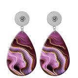 10 styles Art patterns  Acrylic Painted Water Drop earrings fit 20MM Snaps button jewelry wholesale