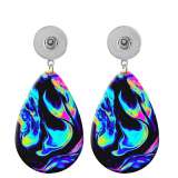 10 styles Colorful starry sky pattern  Acrylic Painted Water Drop earrings fit 20MM Snaps button jewelry wholesale