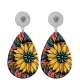 10 styles sunflower Cross  pattern  Acrylic Painted Water Drop earrings fit 20MM Snaps button jewelry wholesale