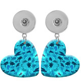 10 styles love resin Flower  pattern  Painted Heart earrings fit 20MM Snaps button jewelry wholesale