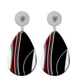 10 styles Red  geometric pattern  Acrylic Painted Water Drop earrings fit 20MM Snaps button jewelry wholesale
