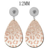 10 styles Flower Leopard Pattern  Acrylic Painted Water Drop earrings fit 12MM Snaps button jewelry wholesale