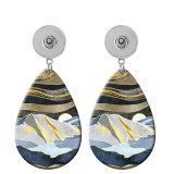 10 styles pattern  Acrylic Painted Water Drop earrings fit 20MM Snaps button jewelry wholesale