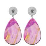 10 styles Pretty pattern  Acrylic Painted Water Drop earrings fit 20MM Snaps button jewelry wholesale