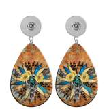 10 styles love Butterfly Flower  Turquoise pattern  Acrylic Painted Water Drop earrings fit 20MM Snaps button jewelry wholesale