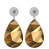 10 styles Geometric pattern  Acrylic Painted Water Drop earrings fit 20MM Snaps button jewelry wholesale