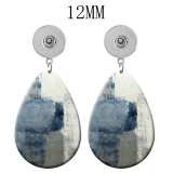 10 styles  pattern  Acrylic Painted Water Drop earrings fit 12MM Snaps button jewelry wholesale