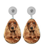 10 styles pet dog MOM pattern  Acrylic Painted Water Drop earrings fit 20MM Snaps button jewelry wholesale