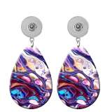 10 styles Purple pattern  Acrylic Painted Water Drop earrings fit 20MM Snaps button jewelry wholesale