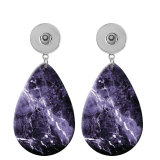 10 styles Purple pattern  Acrylic Painted Water Drop earrings fit 20MM Snaps button jewelry wholesale