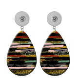 10 styles Leopard Pattern   Acrylic Painted Water Drop earrings fit 20MM Snaps button jewelry wholesale