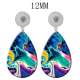 10 styles pattern  Acrylic Painted Water Drop earrings fit 12MM Snaps button jewelry wholesale