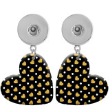 10 styles love resin Leopard  pattern  Painted Heart earrings fit 20MM Snaps button jewelry wholesale