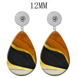 10 styles Pretty pattern  Acrylic Painted Water Drop earrings fit 12MM Snaps button jewelry wholesale