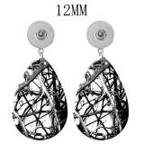 10 styles branch pattern  Acrylic Painted Water Drop earrings fit 12MM Snaps button jewelry wholesale