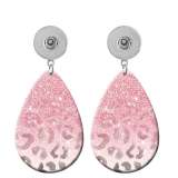 10 styles color Flower pattern  Acrylic Painted Water Drop earrings fit 20MM Snaps button jewelry wholesale