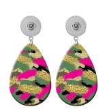 10 styles Flag color pattern  Acrylic Painted Water Drop earrings fit 20MM Snaps button jewelry wholesale