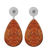 10 styles Snake Crocodile Skin Pattern  Acrylic Painted Water Drop earrings fit 20MM Snaps button jewelry wholesale