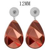 10 styles Colorful pattern  Acrylic Painted Water Drop earrings fit 12MM Snaps button jewelry wholesale