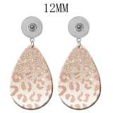 10 styles Flower Leopard Pattern  Acrylic Painted Water Drop earrings fit 12MM Snaps button jewelry wholesale