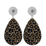 10 styles Flower  Leopard Pattern  Acrylic Painted Water Drop earrings fit 20MM Snaps button jewelry wholesale