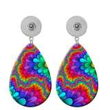 10 styles Flower eye color pattern  Acrylic Painted Water Drop earrings fit 20MM Snaps button jewelry wholesale