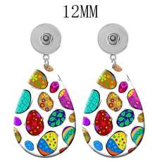 10 styles Cross Faith  Acrylic Painted Water Drop earrings fit 12MM Snaps button jewelry wholesale