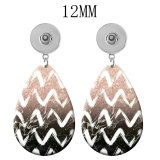 10 styles Flower Geometric pattern  Acrylic Painted Water Drop earrings fit 12MM Snaps button jewelry wholesale