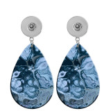 10 styles Pretty Marble pattern  Acrylic Painted Water Drop earrings fit 20MM Snaps button jewelry wholesale