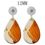 10 styles Pretty pattern  Acrylic Painted Water Drop earrings fit 12MM Snaps button jewelry wholesale