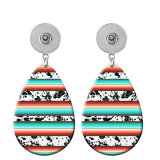10 styles USA Flag national style pattern  Acrylic Painted Water Drop earrings fit 20MM Snaps button jewelry wholesale