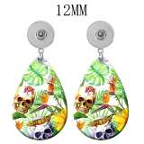 10 styles Halloween  skull  Acrylic Painted Water Drop earrings fit 12MM Snaps button jewelry wholesale