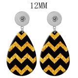 10 styles love love pattern  Acrylic Painted Water Drop earrings fit 12MM Snaps button jewelry wholesale