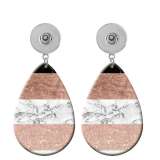 10 styles geometric pattern Acrylic Painted Water Drop earrings fit 20MM Snaps button jewelry wholesale