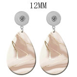 10 styles color  Marble pattern Acrylic Painted Water Drop earrings fit 12MM Snaps button jewelry wholesale