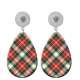 10 styles Black and white  Checkered pattern  Acrylic Painted Water Drop earrings fit 20MM Snaps button jewelry wholesale