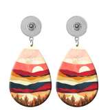 10 styles Sunset Landscape Pattern  Acrylic Painted Water Drop earrings fit 20MM Snaps button jewelry wholesale