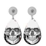 10 styles Halloween skull pumpkin  Acrylic Painted Water Drop earrings fit 20MM Snaps button jewelry wholesale