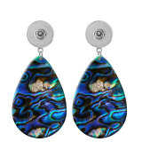 10 styles Beach Shell Conch  abalone pattern Acrylic Painted Water Drop earrings fit 20MM Snaps button jewelry wholesale
