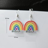 Acrylic Rainbow Stripe Lightning Love Butterfly Sunflower Earrings