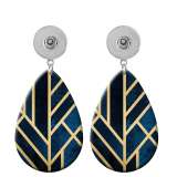 10 styles art Geometric pattern Acrylic Painted Water Drop earrings fit 20MM Snaps button jewelry wholesale