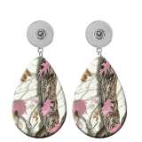 10 styles color Tree stem  Acrylic Painted Water Drop earrings fit 20MM Snaps button jewelry wholesale