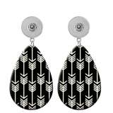 10 styles love Black and white  Acrylic Painted Water Drop earrings fit 20MM Snaps button jewelry wholesale