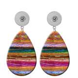 10 styles Flower pattern  Acrylic Painted Water Drop earrings fit 20MM Snaps button jewelry wholesale
