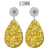 10 styles Pretty pattern  Acrylic Painted Water Drop earrings fit 12MM Snaps button jewelry wholesale