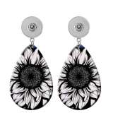 10 styles sunflower love  Acrylic Painted Water Drop earrings fit 20MM Snaps button jewelry wholesale