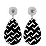 10 styles love Black and white  Acrylic Painted Water Drop earrings fit 20MM Snaps button jewelry wholesale